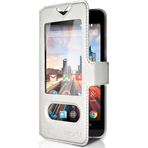 Seluxion – Carcasa – Funda S View Universal M color blanco para Archos 45b Helium 4 G