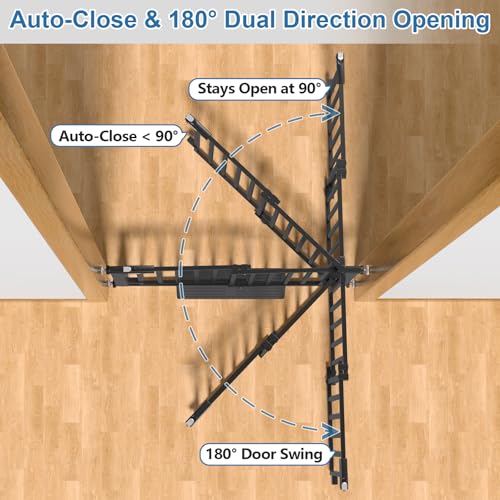 Malier Newest Baby Gate for Stairs with Large Walk Thru Door, 29-40\" No Drill Pressure Mounted Dog Gate for Doorway, Auto Close Baby Gate, Easy Walk Through Gate Pet Gate for Child and Pets