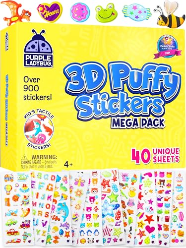 幼児子供用ふわふわシールセット大量40枚入り:かわいい海外デザイン、女の子男の子向 け、ハート・花・動...