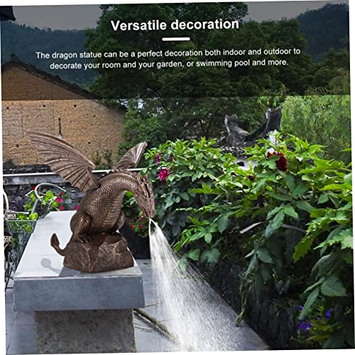 Eioflia Garden Dragon Statue Water Fountain Outdoor Dragon Sculpture Cool Pond Spitter Landscape Decor Water Spout Figurines Dragon Garden Ornaments Pond Decor #TOP1