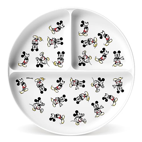 Image of Simple Modern Disney Silicone Plate for Baby and Toddler | Divided and Microwave Safe Plates for Kids | Parker Collection | Mickey Mouse Retro