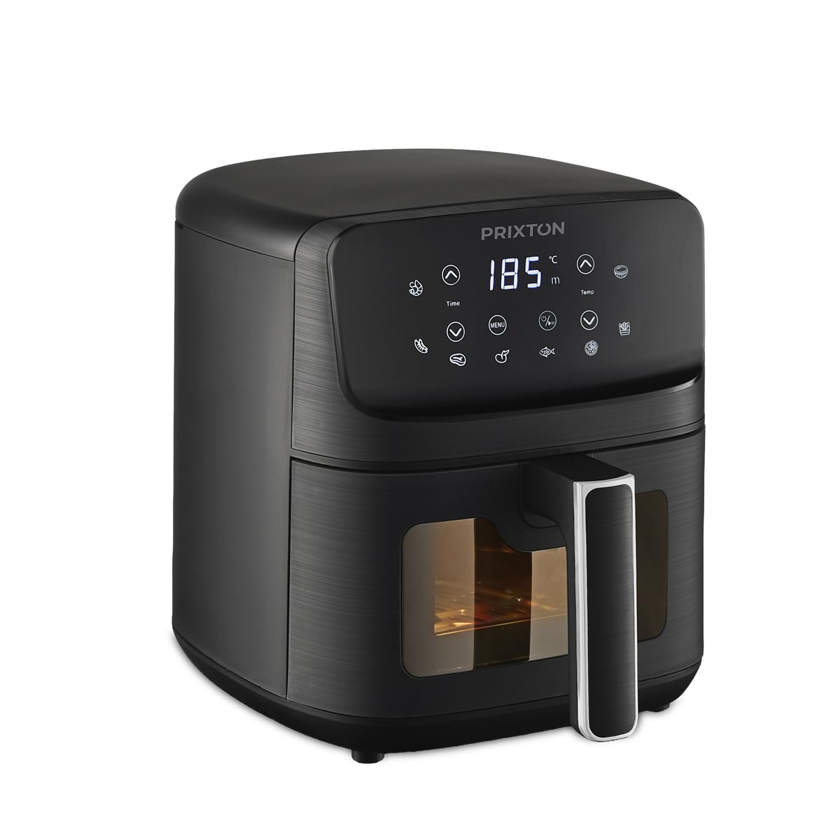 PRIXTON Freidora de Aire Cook Organics 4,2 L sin Aceite, 8 Programas, Pantalla LED Táctil, Ventana con Luz, 1500 W, Temperatura 80–200 °C, Temporizador 60 min