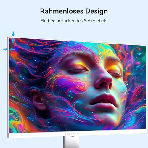 Image of 27 inch Computer Monitor, 2k QHD(2560 * 1440P) 100Hz IPS Screen PC Monitor, Built-in Speakers, Wall Mountable Installs USBC HDMI 2.0 DP 1.4-White