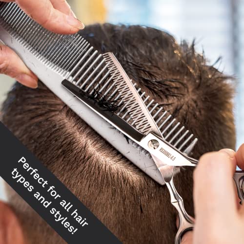 Professional Hair Thinning Scissors - Home Hair Cutting Scissors for Hairdressing, Texturizing Thinning Shears with Razor Edge - Stainless Steel Hair Cutting Scissors - Silver - 6.5inch - Thumbnail 6