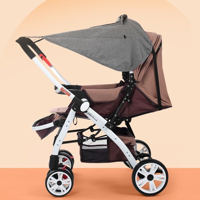 SAMiGO Universal Baby Stroller Sun Shade - UPF50+ UV Protection, Breathable & Waterproof, Fits Most Prams, High Landscape & 2 - Way Strollers, with Viewing Window & Magic Tape Design - Image 4