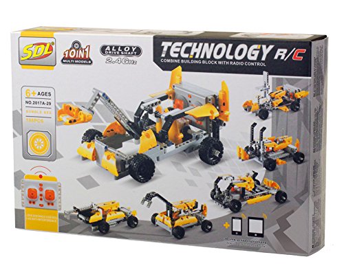 Bo-Toys R/C 10 in 1 Race Cars Building Bricks Radio Control Toy, 198 Pcs DIY Kit , Construction Build It Yourself Toy