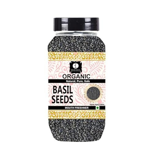 EDZZEL Natural Basil Seeds Traditional Premium Quality Indian Origin ( Pack of 1 ) 100 Gm