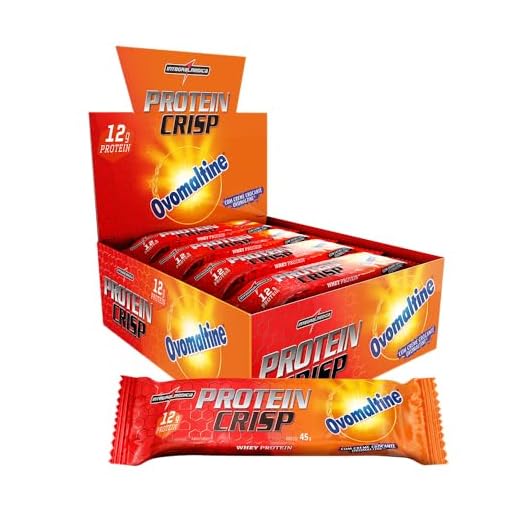 Integralmedica - Barra de Proteína Whey Protein Crisp Bar Ovomaltine - Snack Proteíco - Pré e Pós-Treino - 12 Unidades