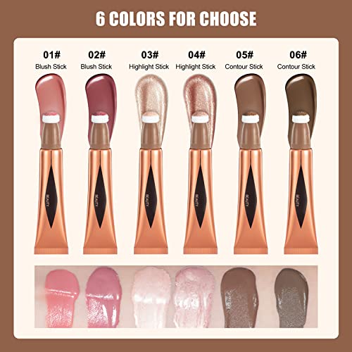 Pasnowfu Liquid Blush Beauty Wand, Cream Blush Matte Face Blush With Cushion Applicator, Smooth Silky Blush Stick For Cheeks And Lips, Long-Lasting Lightweight Blendable Cheek Tint Blush Makeup (#01) #TOP2