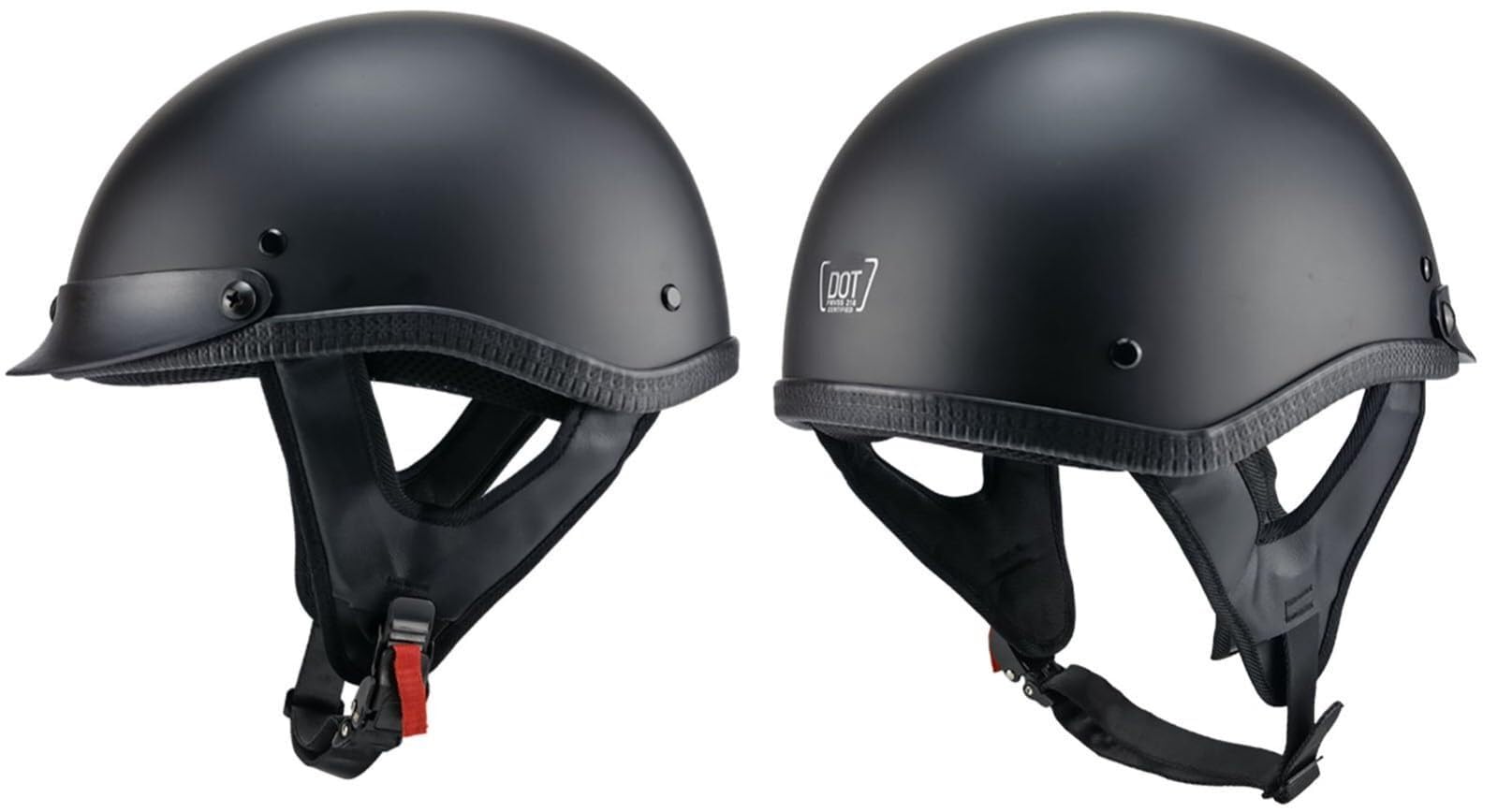Halbschalenhelm Mit ECE-Zulassung Vintage Motorradhelm Baseball Cap Cruiser Chopper Scooter Helm Herren Retro Motorrad Halbhelm Damen Mofa Helm(2,XL(61~62CM))