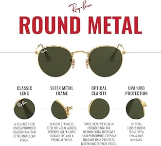 Ray-Ban 0RB3447 001/51 50 Unisex Güneş Gözlüğü, Gold, 50 : Amazon