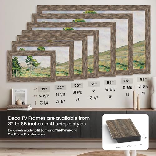 Distressed Barnwood 55" Premiere Deco TV Frame - Compatible ONLY with Samsung The Frame TVs (Fits 2021-2026, LS03A, LS03B, LS03C, LS03D, LS03FA)
