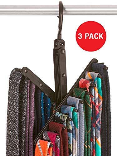 StorageMaid - 3-Pack - Tie & Belt Rack – Necktie Accessories Organizer –