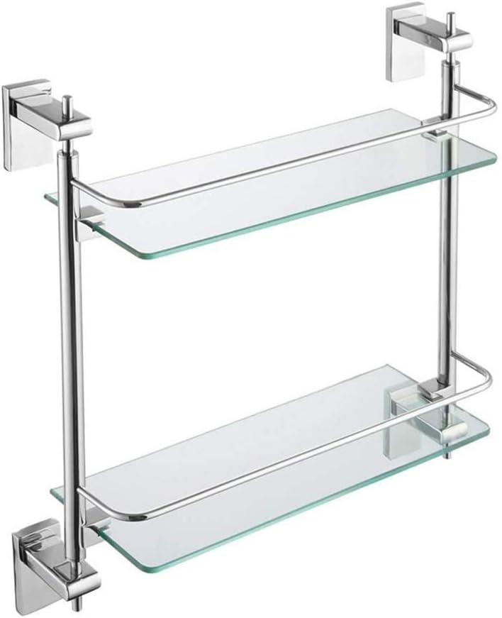 2 Layer Bathroom Rack Organizer Shelf Stainless Steel Storage Shower Room Partition