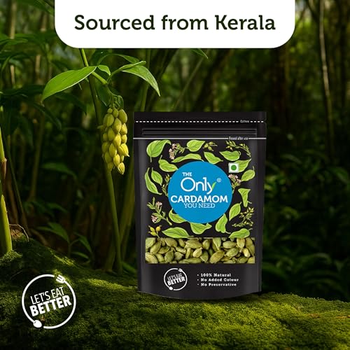 Image of On1y Green Cardamom, 50 gm, Elaichi, Chhoti Elaichi, Bold Size Full Pods, Additive Free, All Natural