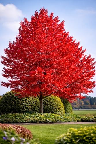 2 Red Maple Trees (Acer rubrum) Live Plants Brilliant Red Fall Color Fast-Growing Shade Tree Ideal for Landscapes & Yards (2 Tree Plants)