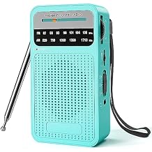 Portable Radio AM FM with Best Reception, Goodes Transistor Radio with Loud Speaker, 2AA Battery Operated, Headphone Jack for Indoor, Outdoor and Emergency Use-Green
