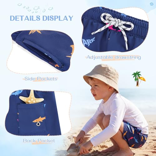 Image of American Trends Boys Swim Trunks Toddler Swim Shorts Bathing Suit Kids Swimsuit Youth Swimwear
