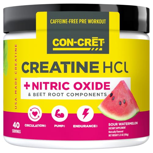 CON-CRET Creatine HCl + Nitric Oxide Sour Watermelon 40 Servings