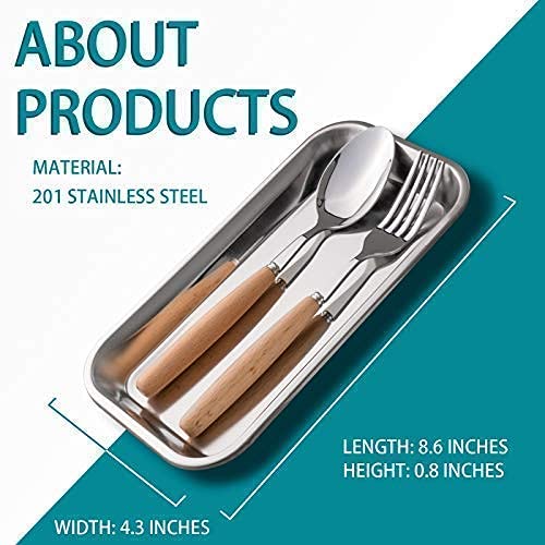 COYMOS 3 Pack Surgical Tray, Stainless Steel Tray for Lab Instrument Supplies, Tattoo Tool (Silver)