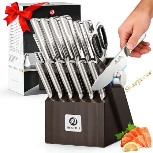 imarku G14 Japanese Kitchen Knife Set, Stainless...