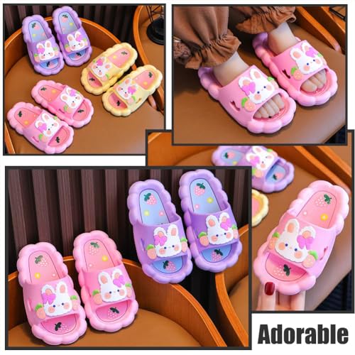 Image of Bunny Kids slides, Girls Slides Non-slip Summer Beach Pool Shoes Toddler Cartoon Slide Sandals Indoor& Outdoor Garden Slippers Shower Shoes