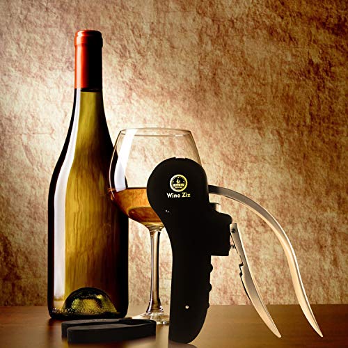 Wine Ziz Rabbit Wine Bottle Opener, Corkscrew Wine Opener Set with Foil Cutter, Heavy-Duty Metal Screw-pull Lever (Vertical Rabbit) - Thumbnail 6