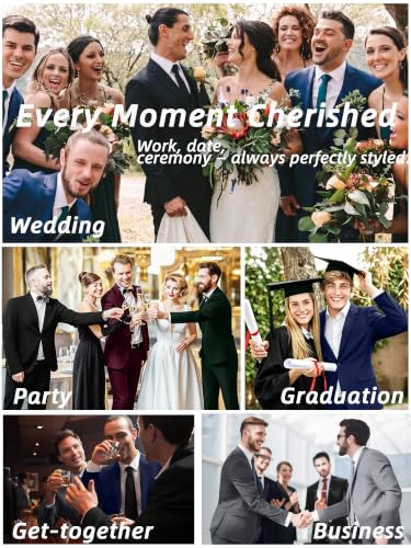 Image of Mens Suit 2 Piece Suits for Men One Button Slim Fit Solid Jacket & Pants Tuxedo Set Business Wedding Party Prom