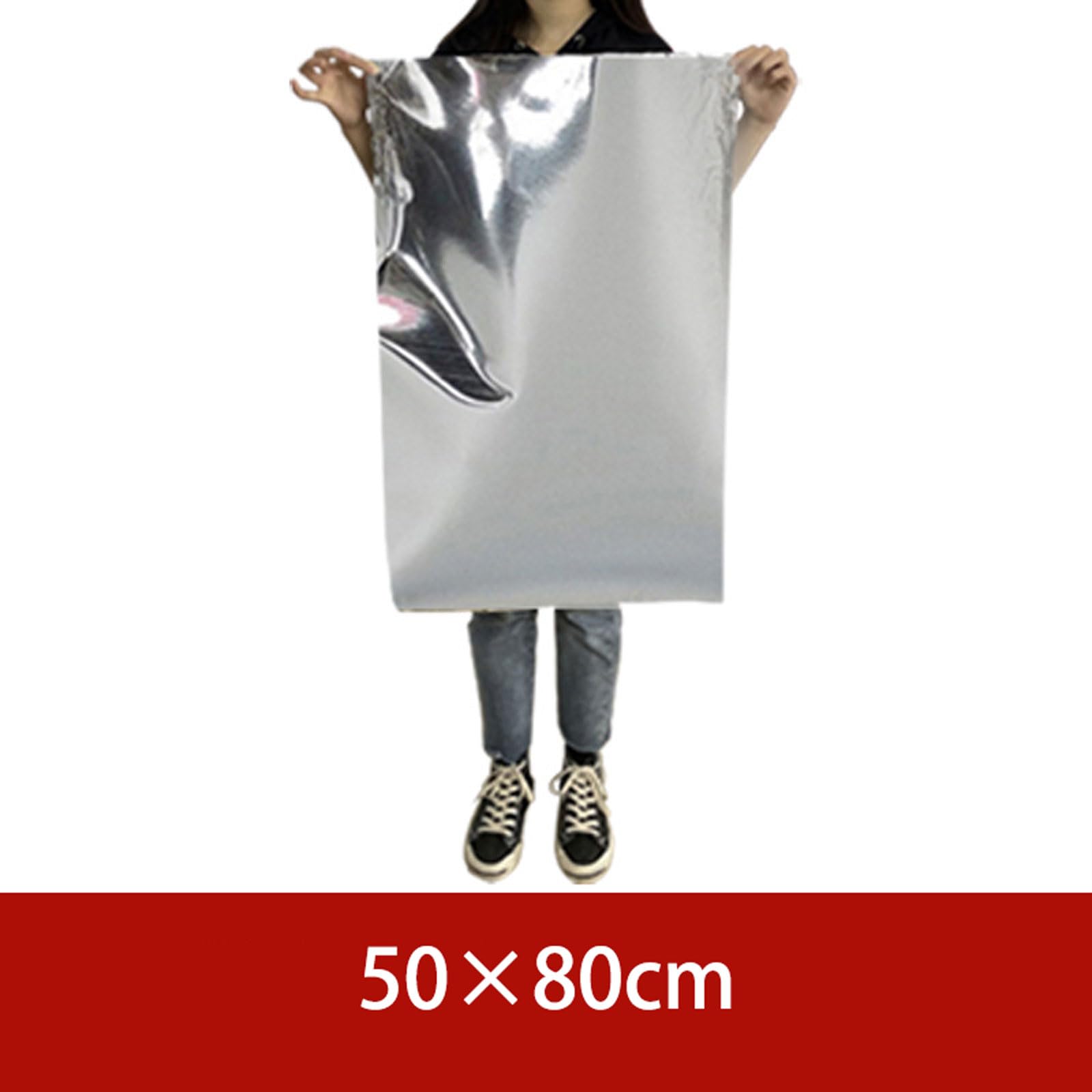 50 dużych aluminiowych toreb do przechowywania żywności, otwartych toreb z barierą, termozgrzewalne worki próżniowe do długotrwałego przechowywania i luźnej żywności (rozmiar: 50 x 80 cm)
