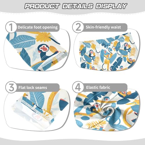 KLL Monkeys Bananas and Palm Leaves Toddler Girl Athletic Leggings Comfortable High Waisted Leg Yoga Pants Running3