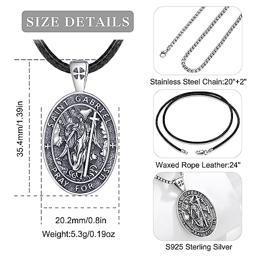 EUDORA 925 Sterling Silver St Christopher/St Benedict/St Michael/Virgin Mary/San Judas Tadeo/Good Shepherd Cross/Archangel Necklace Medal Pendant Protection Religious Amulet Jewelry For Men Women - Image 4