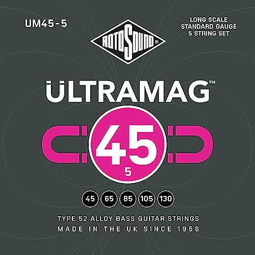 Rotosound Cordes pour Basse Électrique ULTRAMAG 52 ALLOY UM45-Standard 45-130