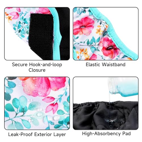 Image of Paw Legend Washable Reusable Female Dog Period Diapers for Heat Doggie Puppy Diapers for Female Dogs (3 Pack, X-Small)