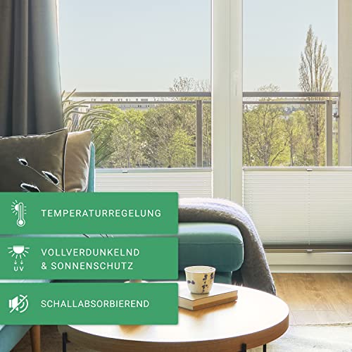 Wabenplissee Estika ohne Bohren, maßgefertigt, Verdunkelung und Thermo
