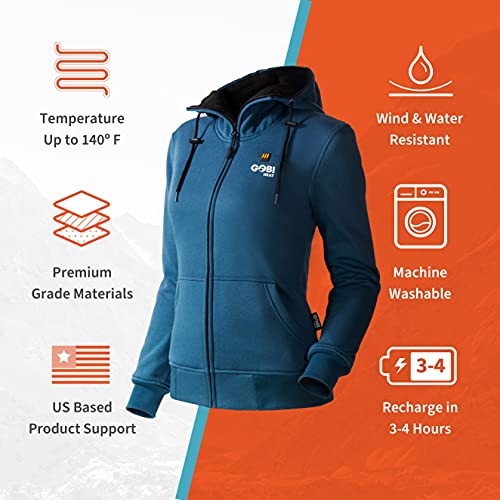 Ridge Women's Heated Hoodie - 10 hrs of Heat | With Battery & Charger | Machine Washable4