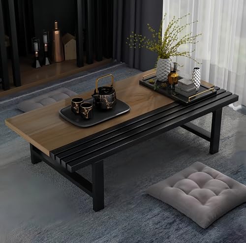 Mesa auxiliar baja multifuncional estilo tatami para balcones pequeños 8