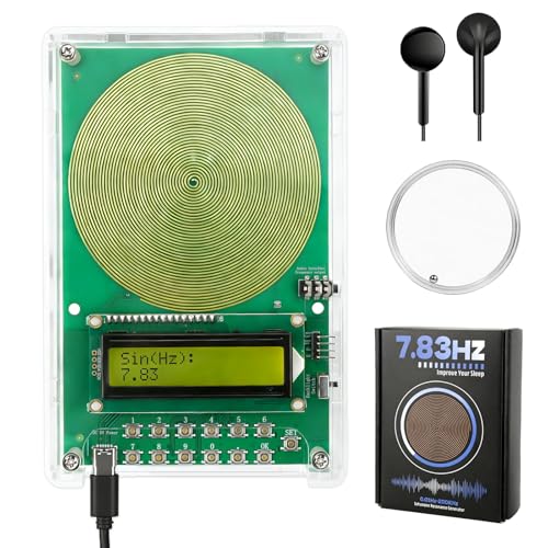 Frequency Generator for Healing | 7.83Hz Schumann Resonance Frequency Generator | Adjustable 0.01Hz200kHz Sound Therapy Device with Acrylic Case for Sleep Meditation & Relaxation