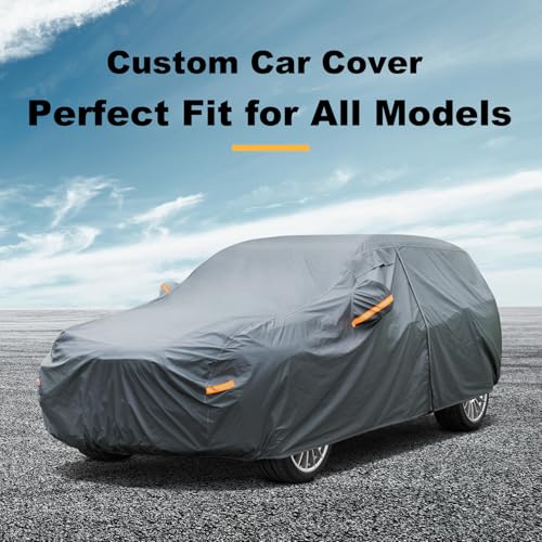 Image of GUNHYI Premium Car Cover Custom Fit Subaru Ascent, 16 Layers Heavy Duty Car Cover Waterproof All Weather with Zipper Door for Sun Rain Snow Dust Uv Protection