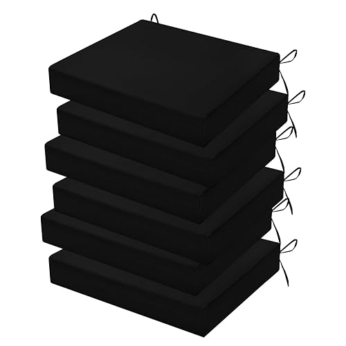 Outdoor Chair Cushions Set of 6, 18.5 x 16 Inch