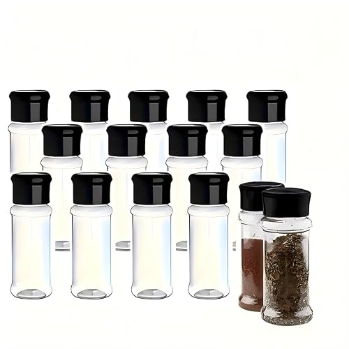 10pcs Plastic Spice Jars with Shaker Pour Lid, Seasoning Bottles for Kitchen, Camping, BBQ, Outdoor Cooking