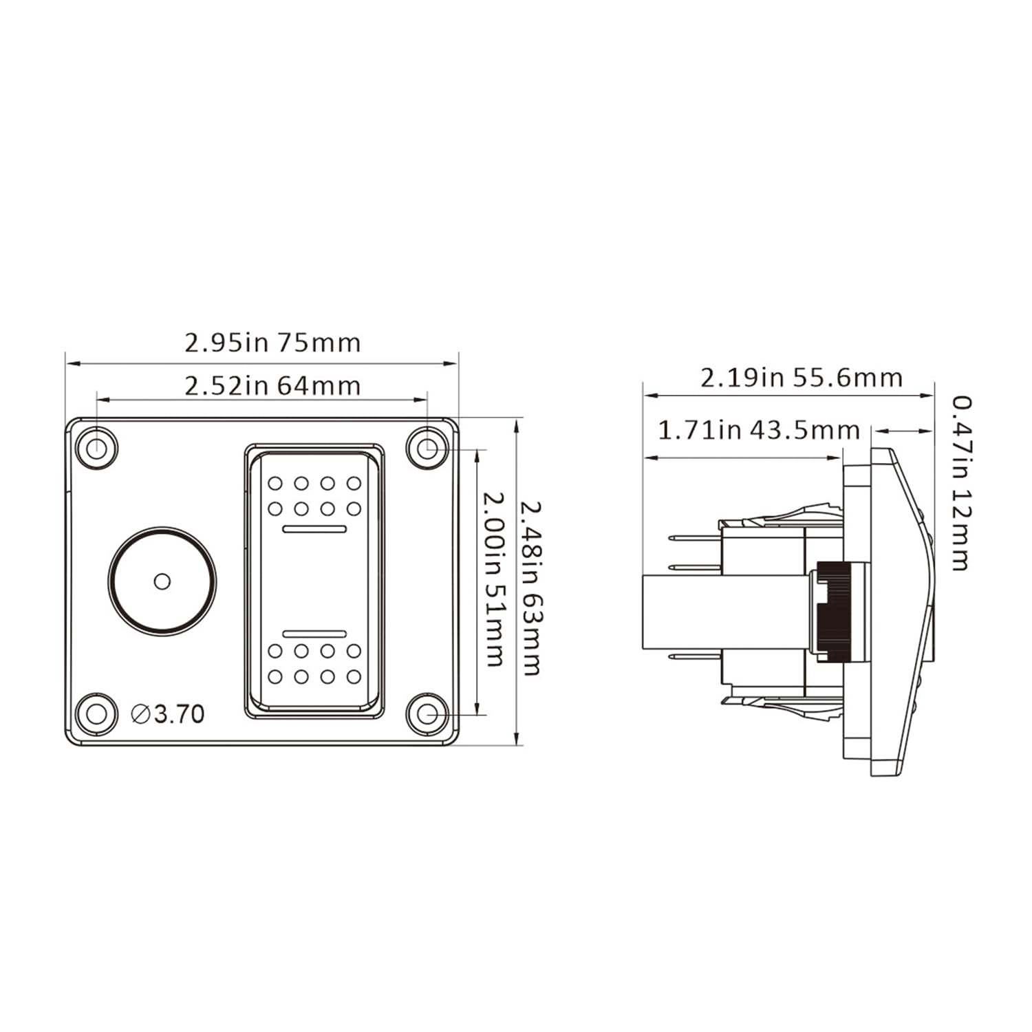 LIGHTEU®, Seaflo DC 12V Alarmschalttafel SFASP1-01