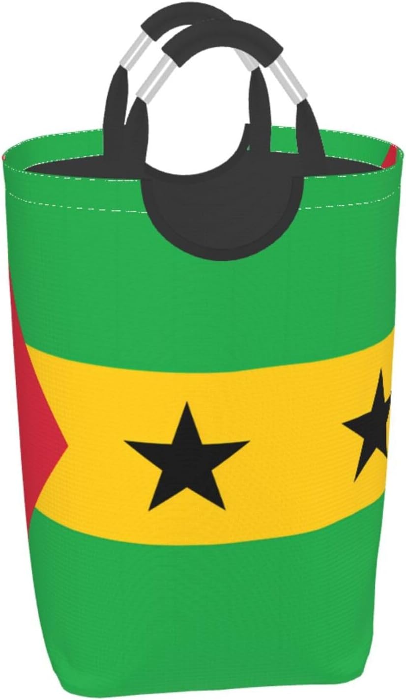 Flag of Sao Tome and Principe Foldable storage bag, 50L capacity, suitable for laundry room, dormitory bedroom, dirty clothes storage basket.
