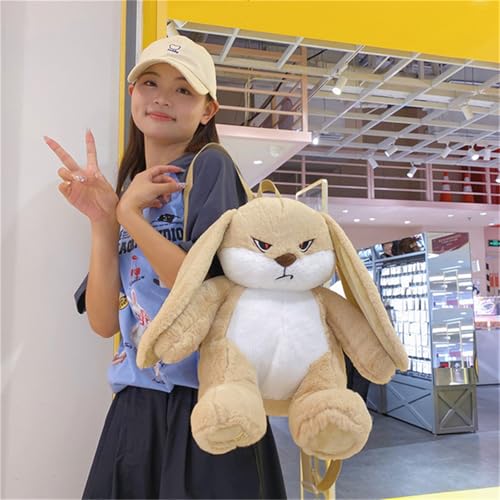 Generic Cute Plush Animal, Rabbit Backpack with Adjustable Straps Khaki, Fuzzy Backpack Purse Funny Rabbit Backpack Bunny Plush Backpack, 40*30*15cm, White2