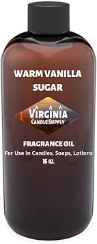 Virginia Candle Supply Warm Vanilla Sugar Fragrance Oil, 16 oz Bottle, Scented Candles, Soap Making, Room Sprays, Lotions, Car Fresheners, Slime, Bath Bombs, Warmers