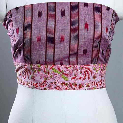 Image of Sambalpuri Ikat Ethnic Unstitched Cotton Blouse Piece for Women