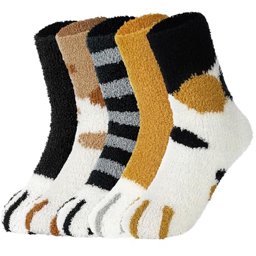 Clothirily Fuzzy Socks for Women - Winter Fluffy Sock Womens, Funny Cute Animal Socks Soft Slipper Sock for Women
