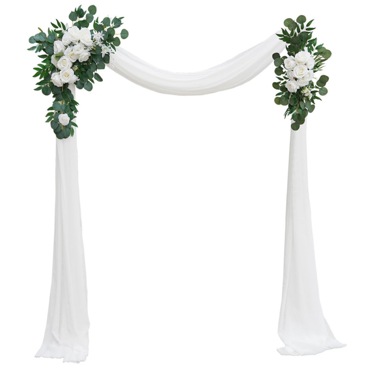 Elegante Flower Decoration für Hochzeit mit Künstlichen Seidenblumen und Weißem Gauze Einfach zu Pflegen als Hochzeitsbogen Dekoration für Zeremonien