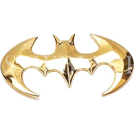 Amazon バットマンオーバル クローム ブラック エンブレム カーパーツ 車 バイク