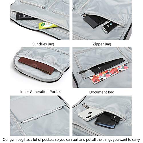 OZUKO Gym Bag Backpack, 4 in 1 Carry-on Garment Bag Large Duffel Bag Suit Travel Bag Weekend Bag Flight Bag Overnight Bag with Shoes Compartment… (Black)