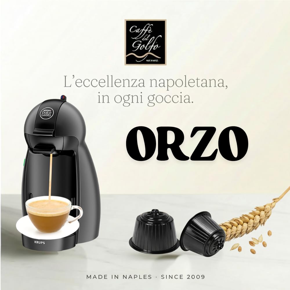 Caffè del Golfo Orzo Compatibili con Dolce Gusto, 16 Capsule Autoprotette, Bevanda Solubile dal Gusto Morbido e Naturale (160 CAPSULE)